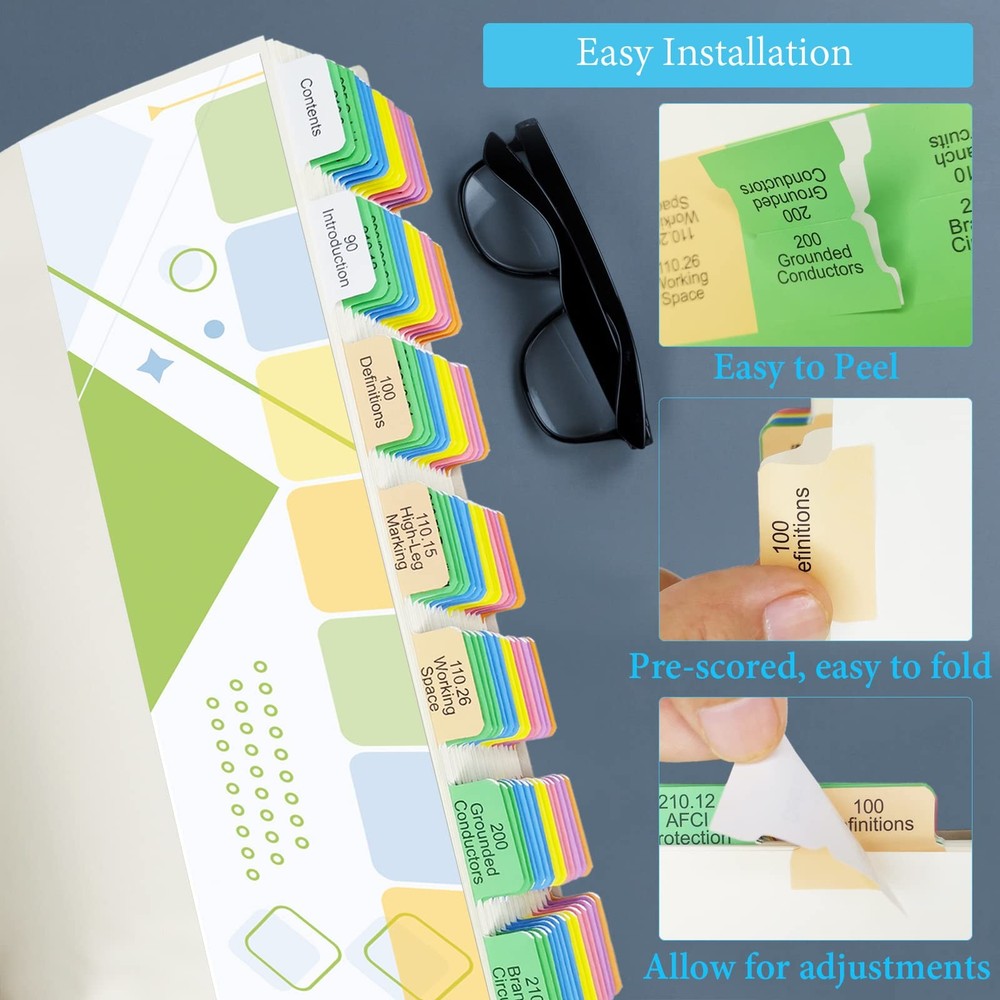 Electrical Code Tabs for NEC 2020, 140 PCS Laminated & Color-Coded for Nation...
