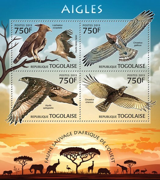 2013 TOGO  MNH.  EAGLES   |   Y&T Code: 3116-3119  |  Michel Code: 4816-4819