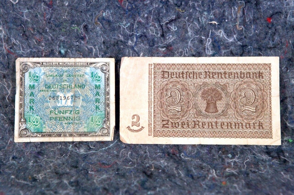 Vintage German Currency, WWII era, Marks, Notes and Coins