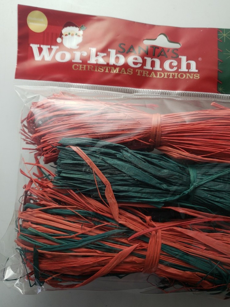 Santa's workbench Christmas Raffia Red, Green