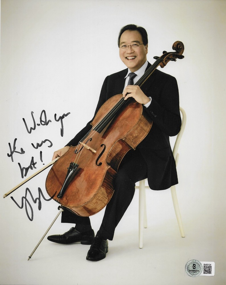 Yo-Yo Ma Signed 8x10 Photo Autographed BAS Cellist Prodigy