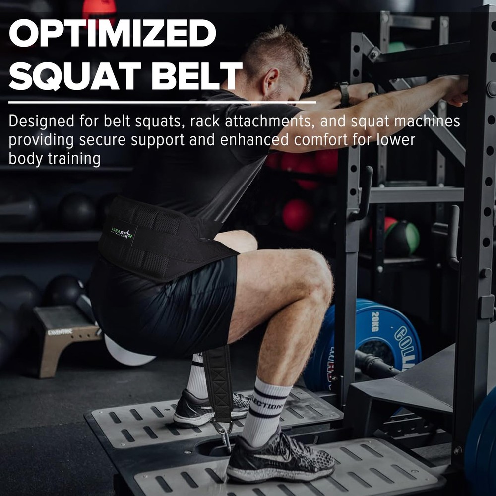 Belt for Belt Squat Dip Belt Weighted Pull Up, Heavy Duty with Structured Bac...