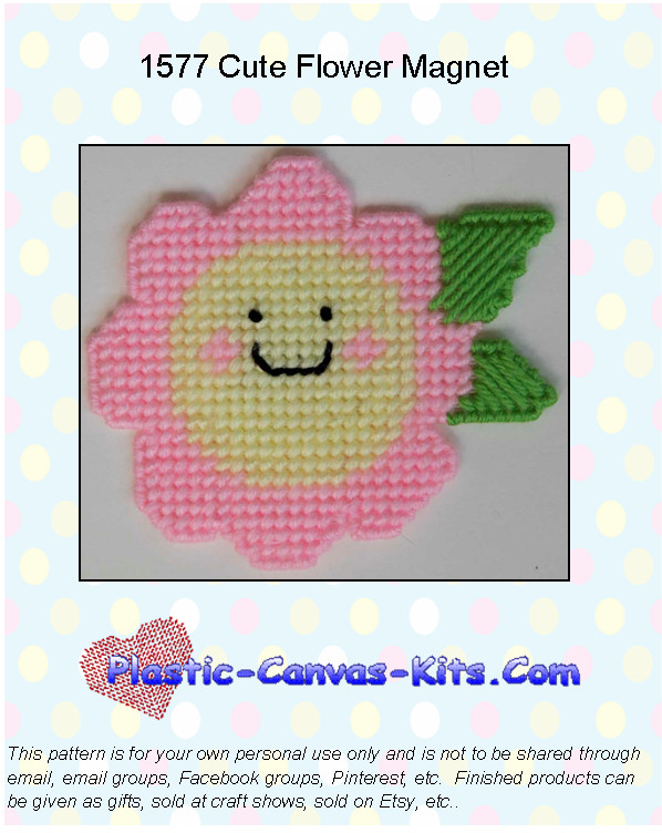 Cute Flower Magnet-Plastic Canvas Pattern or Kit
