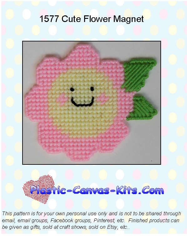 Cute Flower Magnet-Plastic Canvas Pattern or Kit