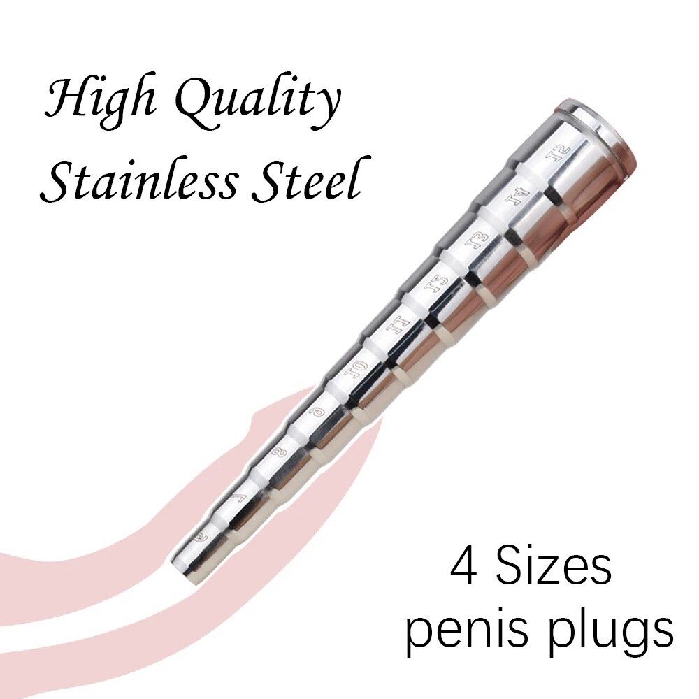 4pcs Metal Urethral Stretching Penis Solid Plug Stainless Steel Dilator Sounding
