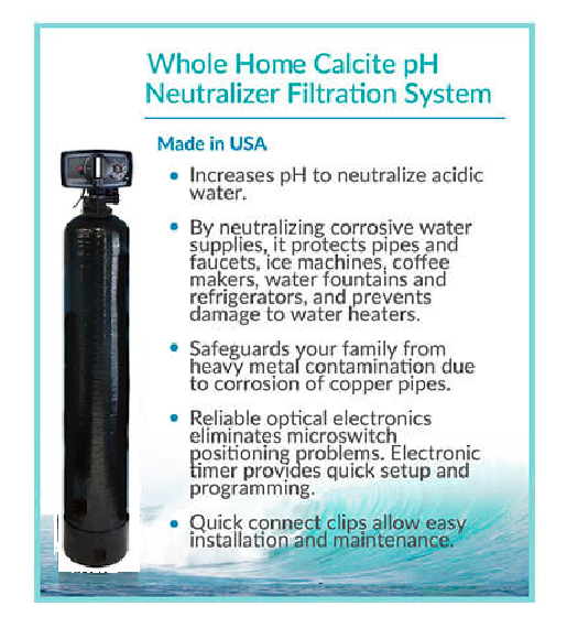 Whole House pH Neutralizing Filtration + Automatic Back Wash Timer Valve 9"x48"