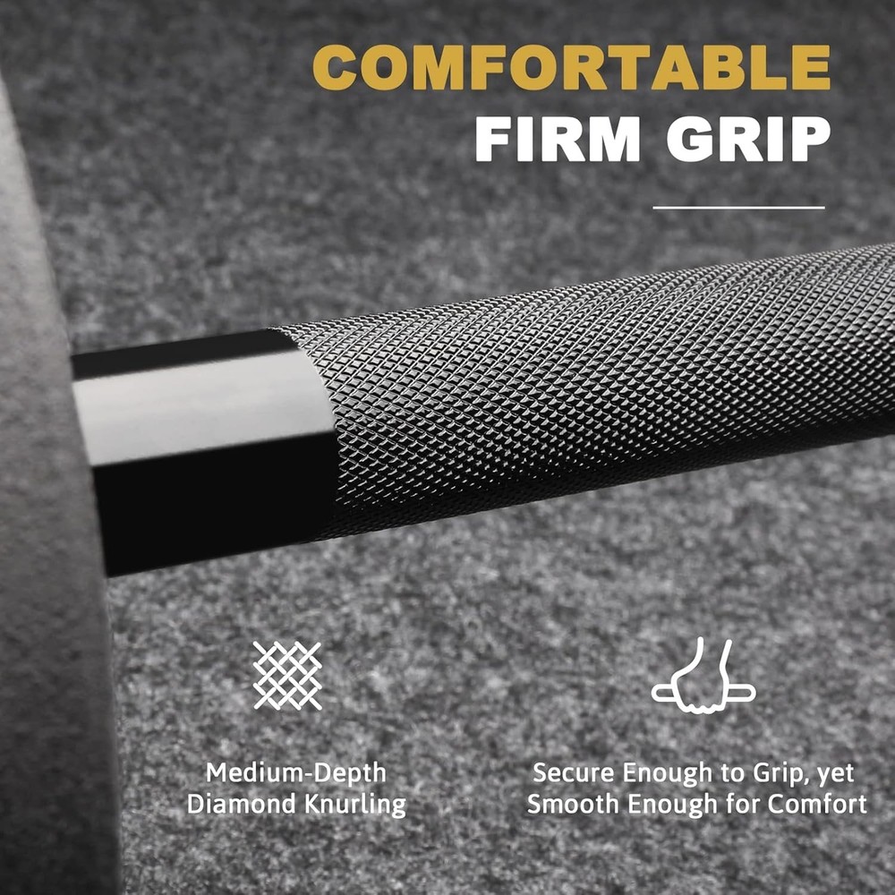 4ft Barbell for Strength Training - 500lbs Capacity, Knurled Grip