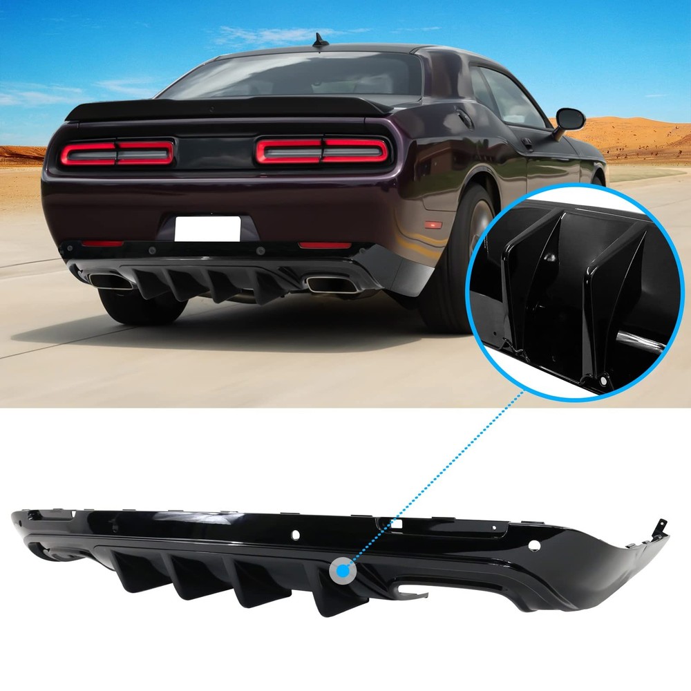 2015-2023 挑战者后扩散器光泽黑色 PP V3 风格 4 件套