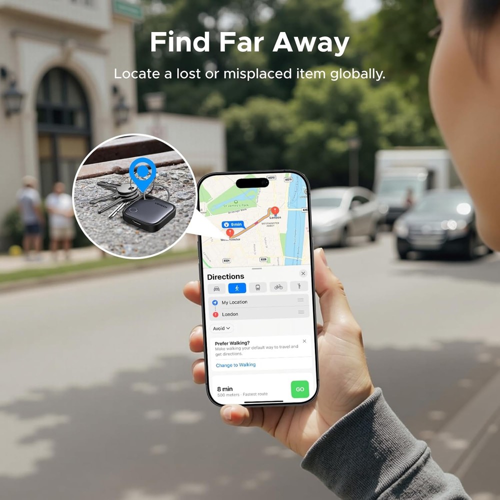 UGREEN FineTrack Air Tracker Tags (iOS Only) 4 Pack, 2-Year Replaceable Battery
