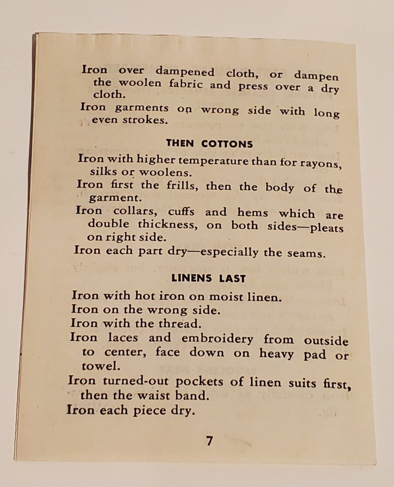 VINTAGE GENERAL ELECTRIC AUTOMATIC IRON INSTRUCTIONS PAMPHLET PAPERWORK 1945