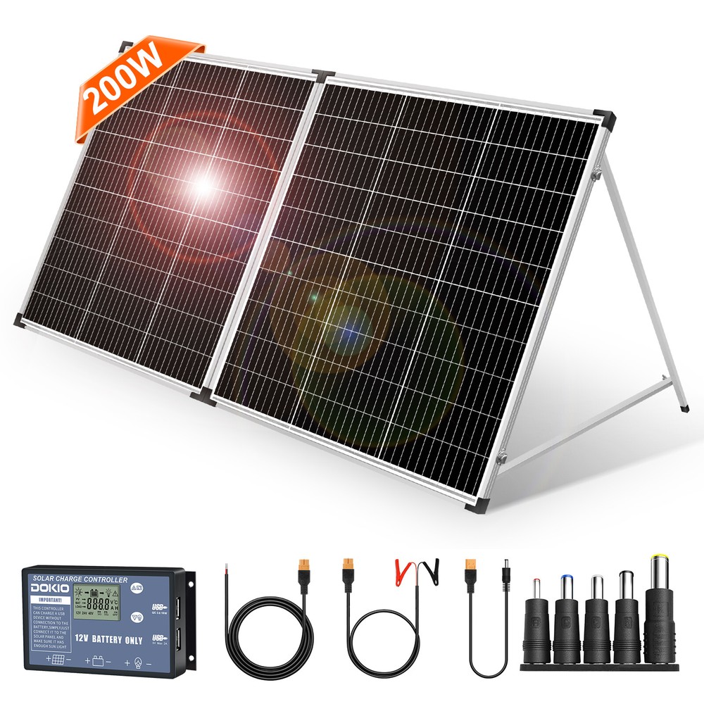 Portable 200W Solar Panel, Foldable & Rigid for Boat, RV, and Emergency Power
