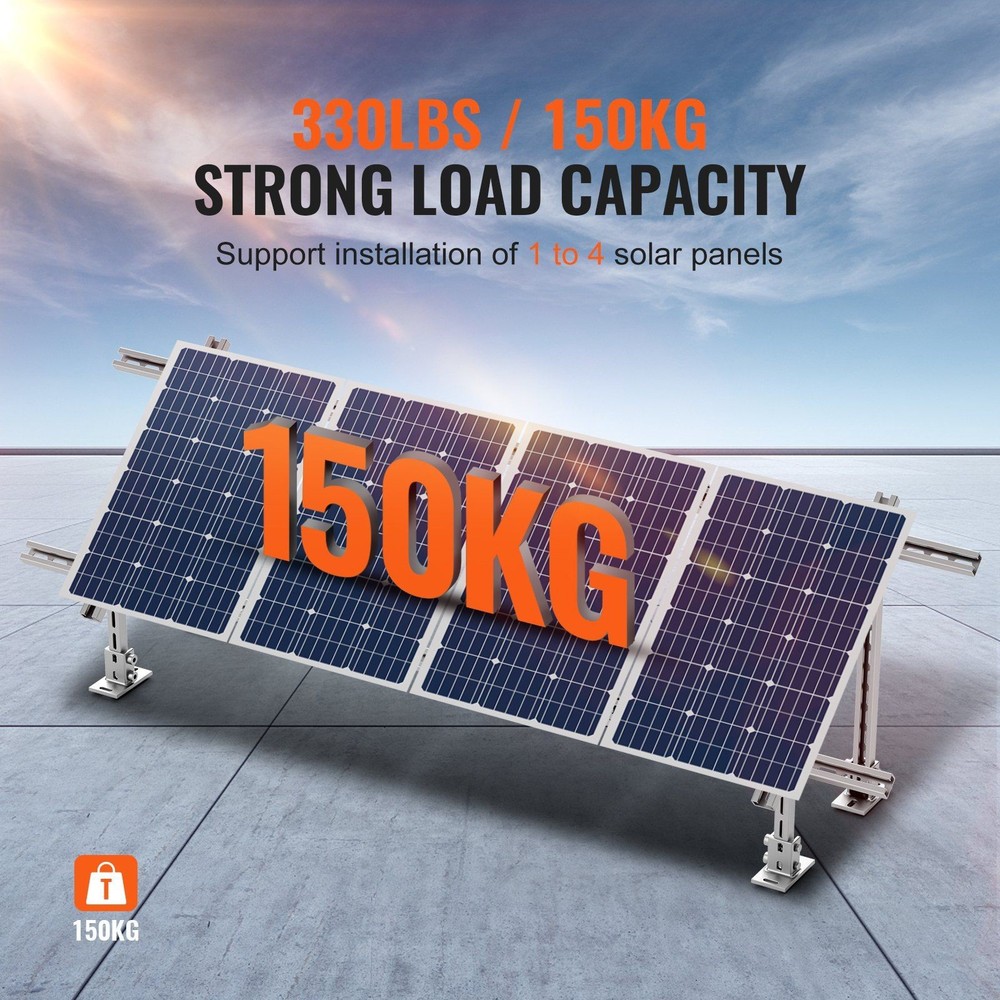 High-Capacity Solar Mount 30-60° Adjust 330lb Strength