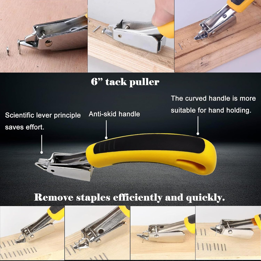 3Pcs Heavy Duty Upholstery and Construction Staple Remover with Tack Puller Tool