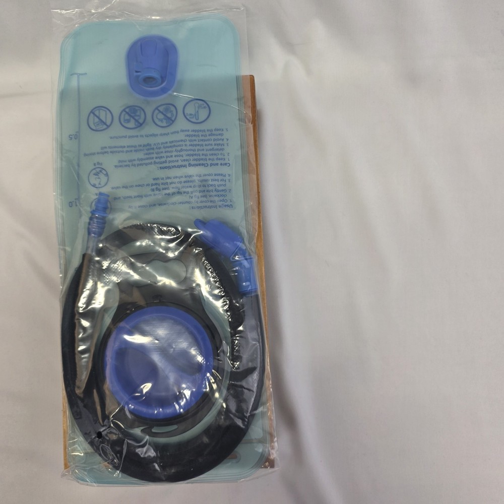 MothyBot Hydration Pack Backpack 2L Bladder Hiking Camping Blue Reflective