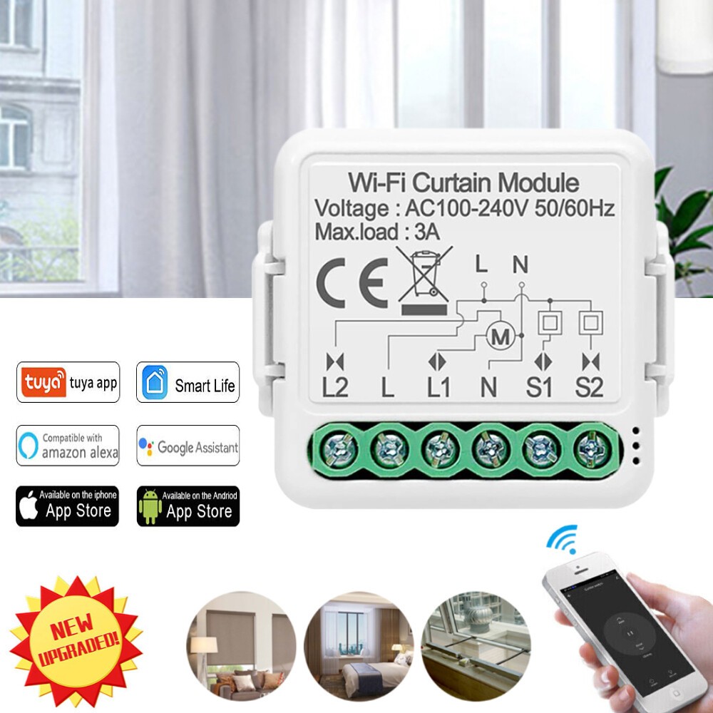 Smart WiFi Switch Curtain Blinds Module Roller Shutter Motor For Tuya Alexa US