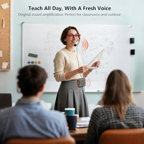 Portable Voice Amplifier for Teachers - USB-C Rechargeable Bluetooth Microphone