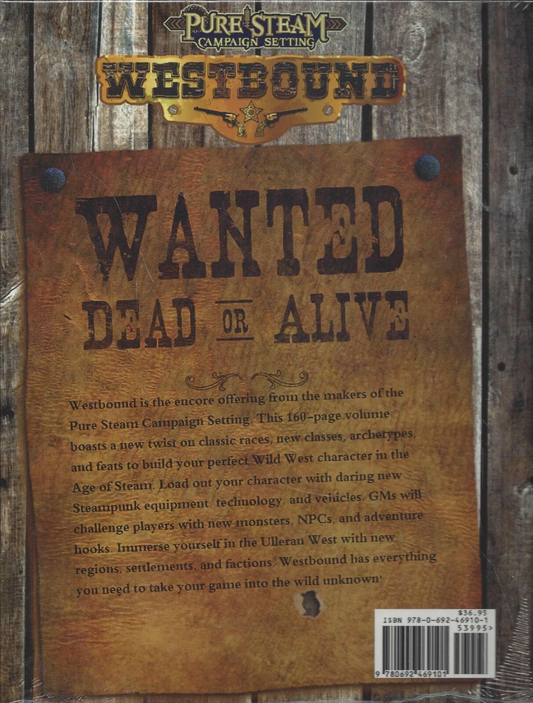 Pathfinder RPG Westbound Pure Steam Campaign Setting HC