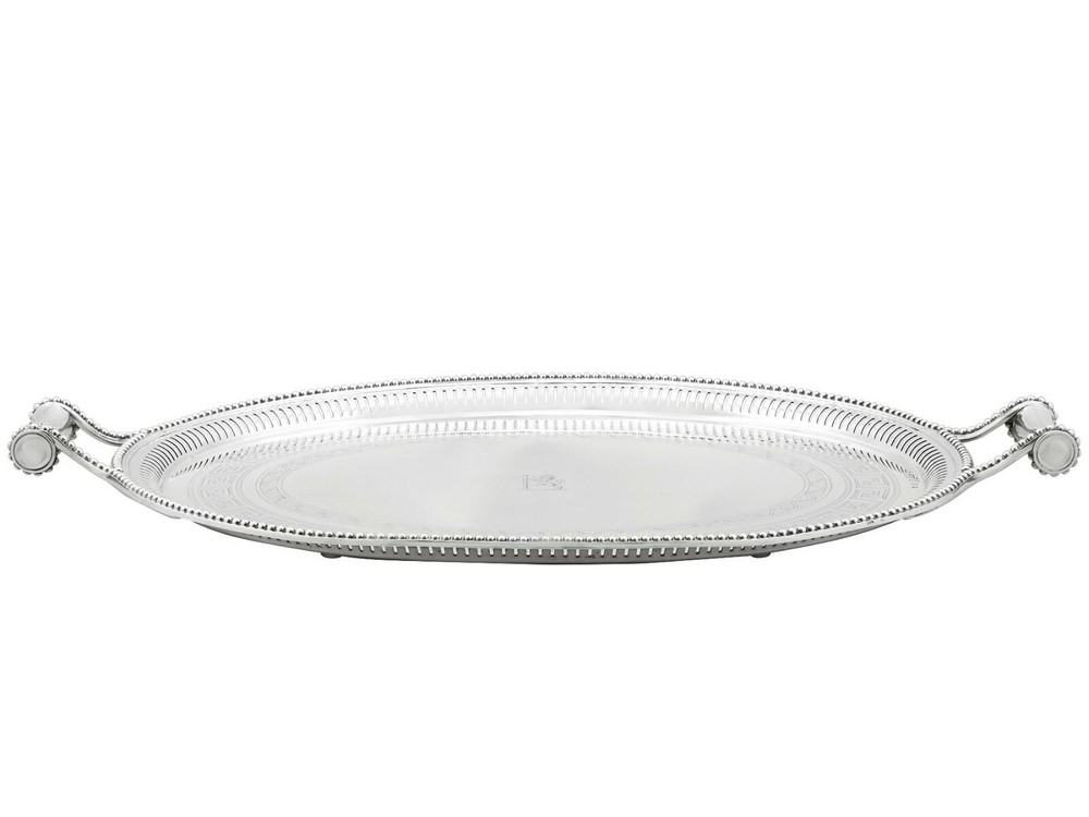 Antique Victorian Sterling Silver Tea Tray 1850