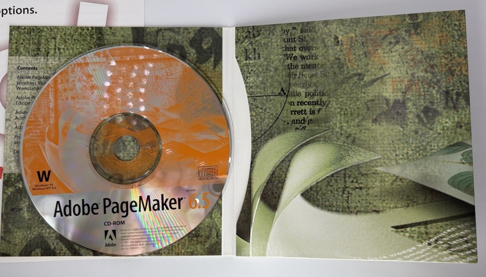 Orig Adobe PageMaker 6.5 | WINDOWS 95 | Official User Guide & Verification Code