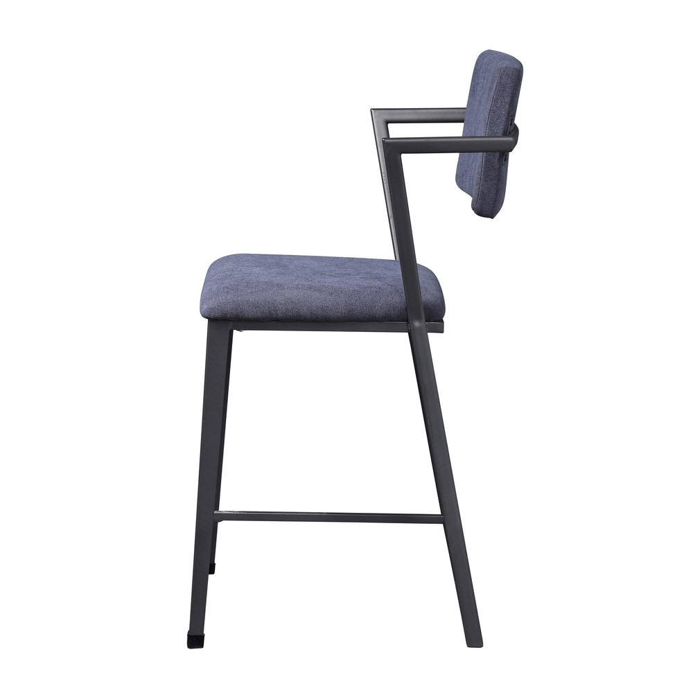 Grey and Gunmetal Open Back Counter Height Chairs