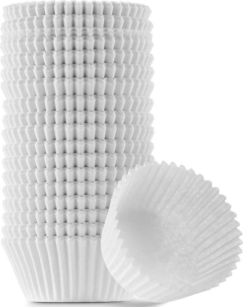 Mona White Cupcake Liners | 400 Standard Size Baking Cups |