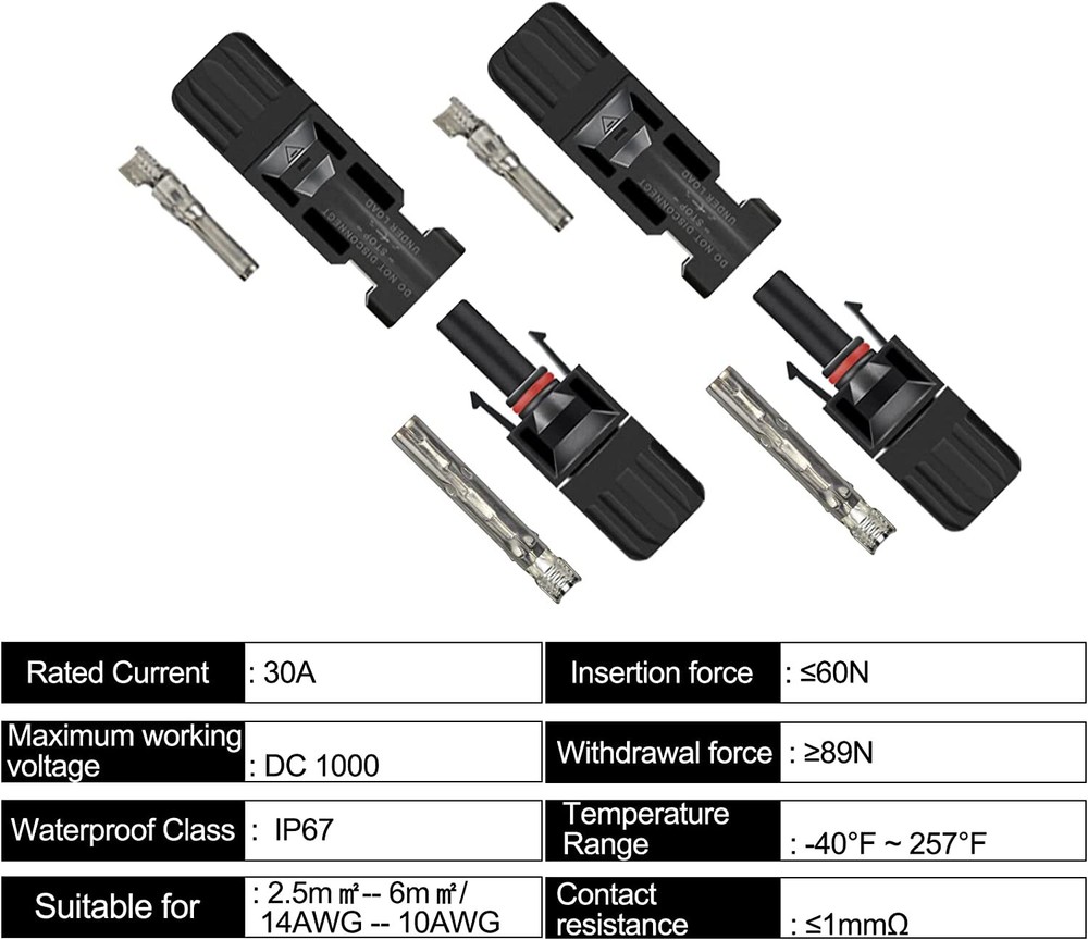 12/24PCS Solar Panel Cable Wire Connectors Crimper PV Crimping Pliers Tools Set