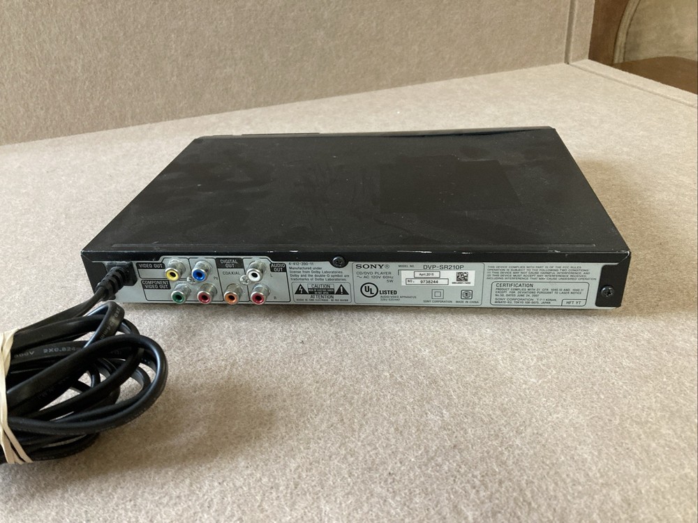 Sony DVP-SR210P DVD Player with Progressive Scan Multi-Format Used Tested Works