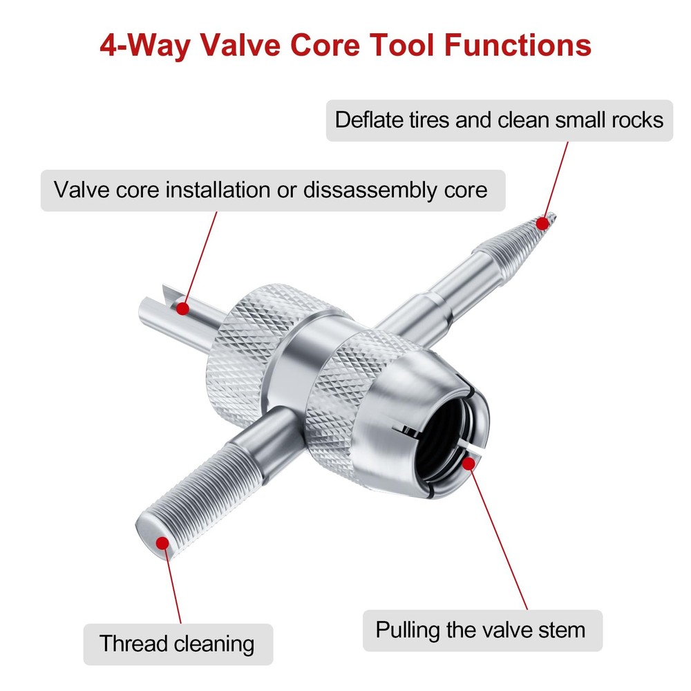 SUNSOUL 102PCS Tire Valve Core Kit, Include Torque Tool and 4-Way...