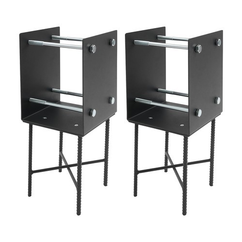 2-Pack U-Shaped Post Base for 7x7 Wood Posts, Heavy Duty Steel Fence/Deck Holder