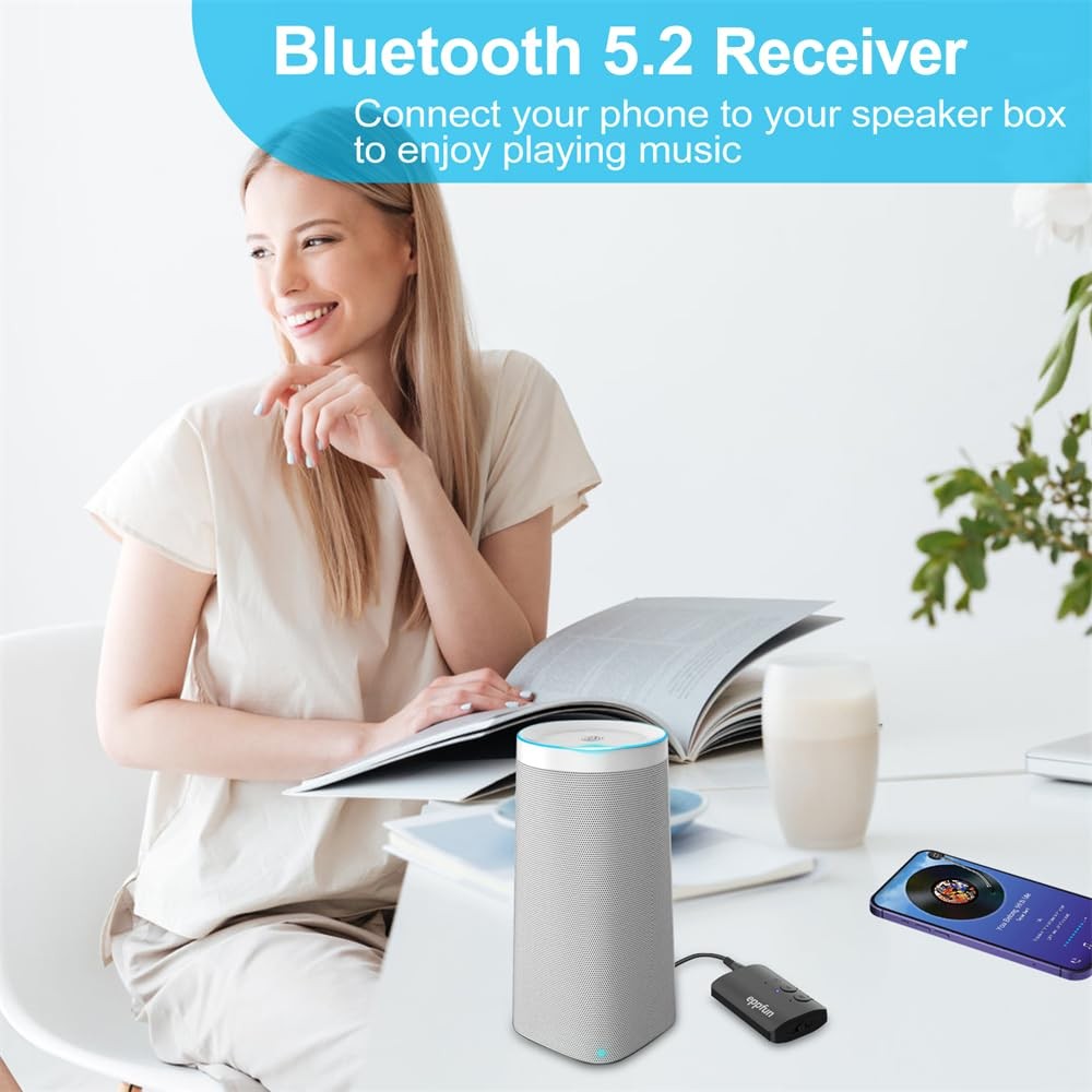Bluetooth 5.2 Transmitter Receiver, Noise Cancelling 3.5mm AUX Bluetooth Car ...