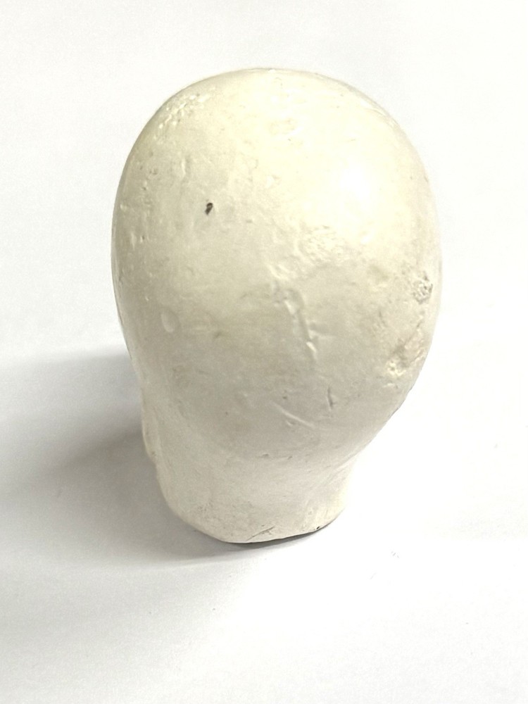 vintage skull Small head Chalkware 1 5/8” White