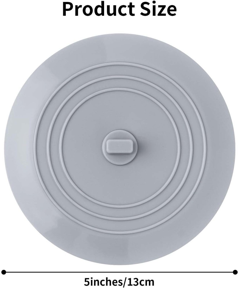 2PCS Flat Suction Drain Covers - 5” Silicone Stoppers for Home Convenience