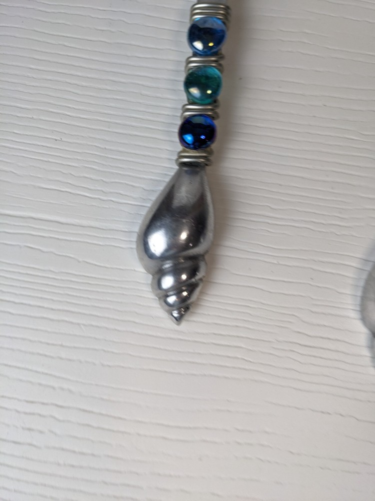 Beaded Salad silver tone Serving spoons