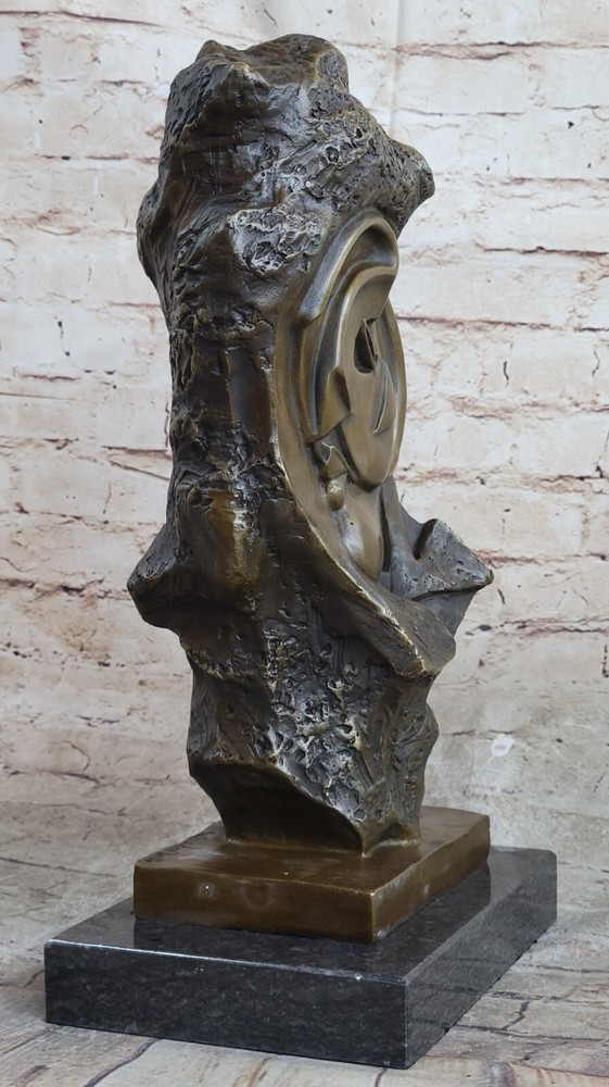 Lost Wax Method Classic Mid Century Face 100% Solid Bronze Sculpture Artwork