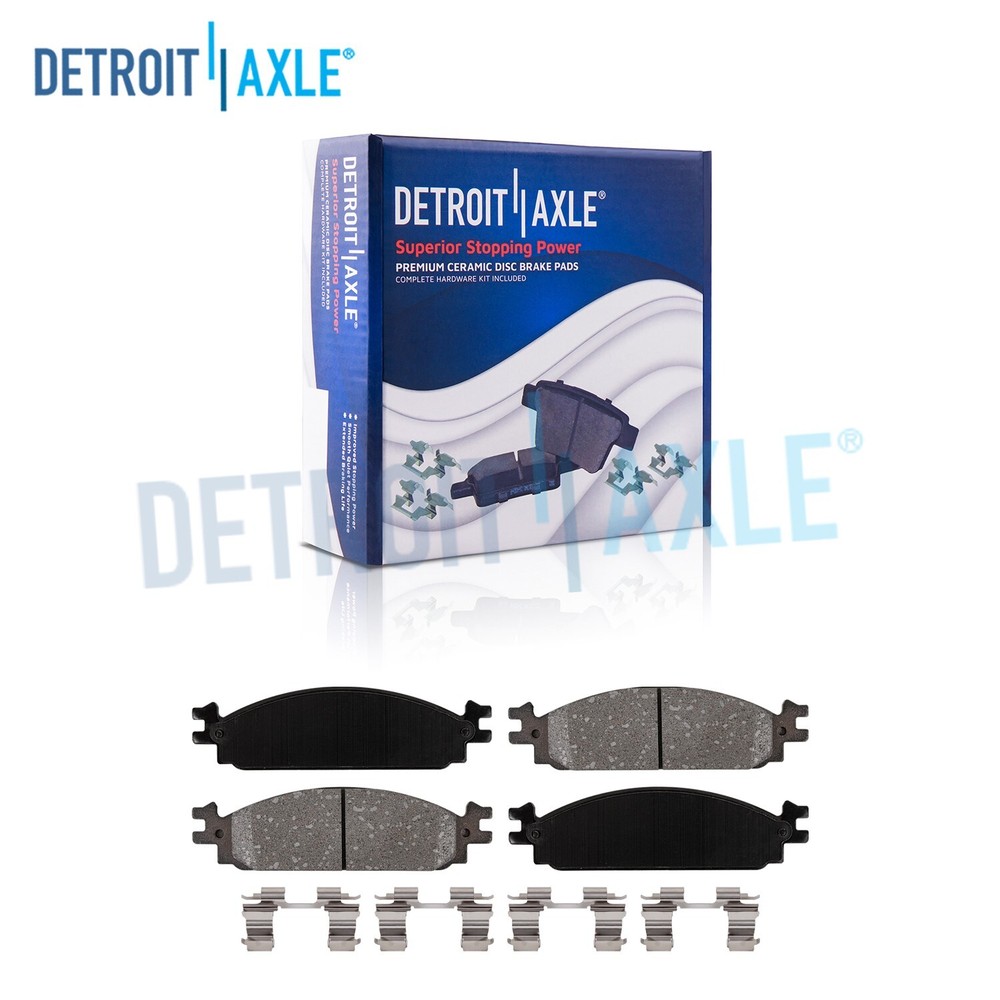 Pair Front Ceramic Brake Pads with Hardware for Ford Flex Lincoln MKS MKT