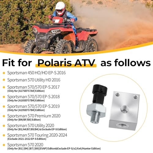 Front Cross Fitting & Brake Switch Stoplight Pressure Switch for Polaris