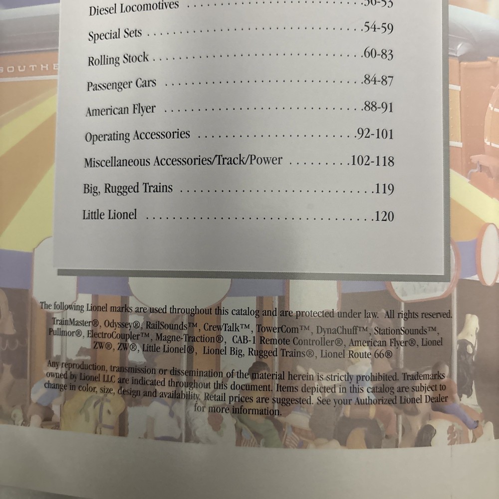 2001 Lionel Classic Trains Catalog