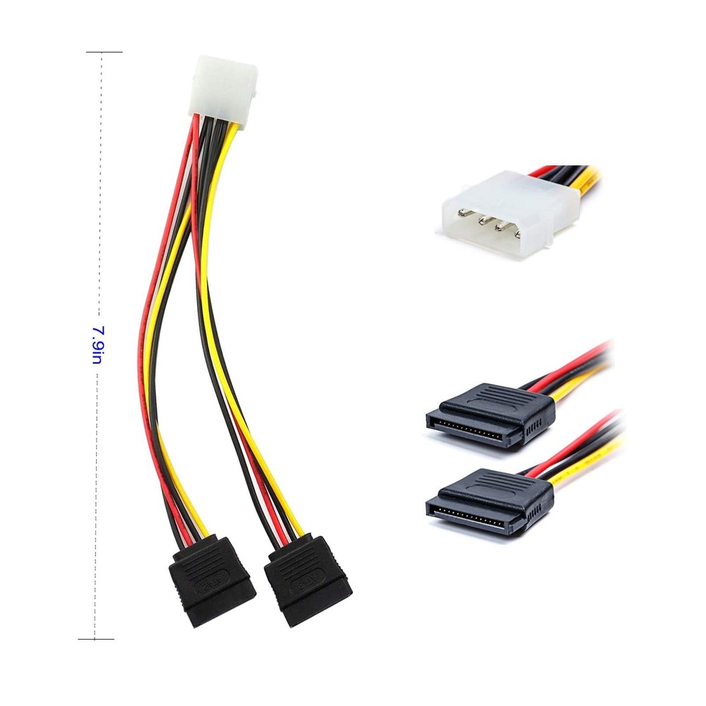 Sata Data Cable 15 Pin Power Splitter Cable 4 Pack 6.0 Gbps Highspeed Data T