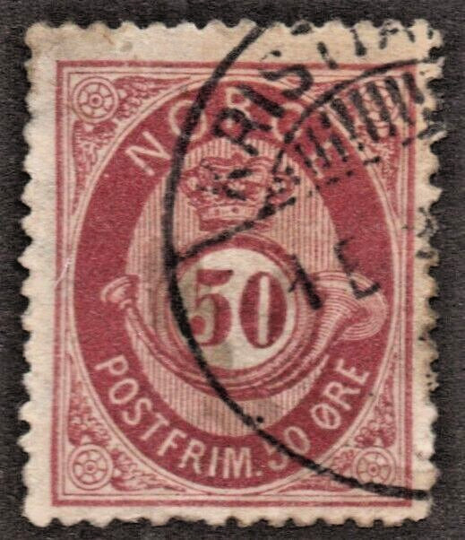 Norway (1877)  - Scott # 30,    Used