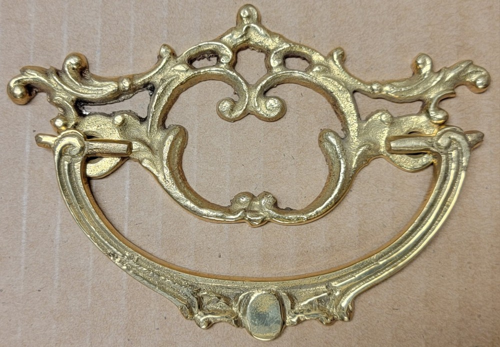 UNIQUE 3" ORNATE VICTORIAN POLISHED SOLID BRASS PULL