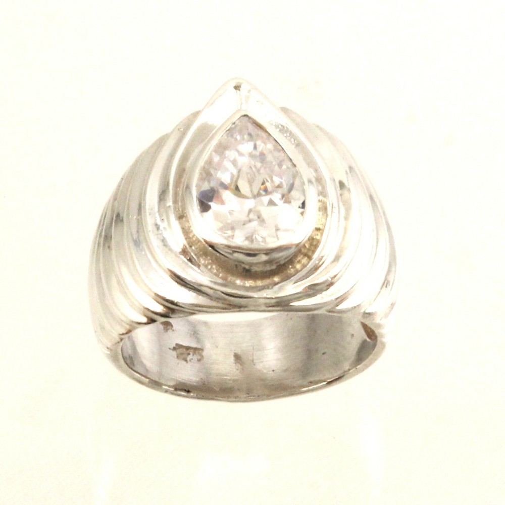 Solid Sterling Silver .925 Handmade Cubic Zirconia Solitaire Ring TPJ