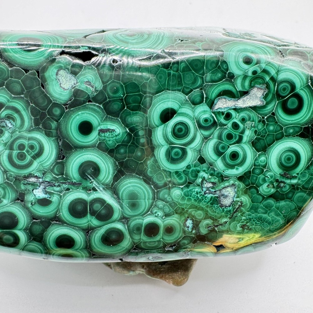 468 Grams Malachite Polished Tight Pattern Great Shape And Quality For Display