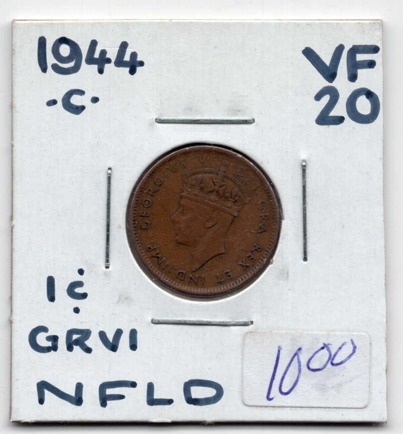 1944 C Newfoundland One Cent Coin