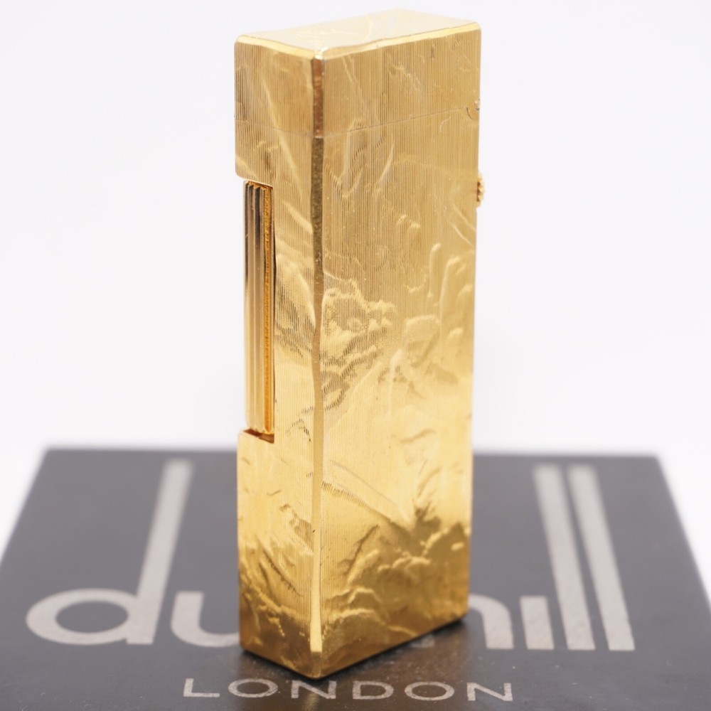 Dunhill Lighter Gold plate Silk Moire Pattern_Ultrasonically cleaned