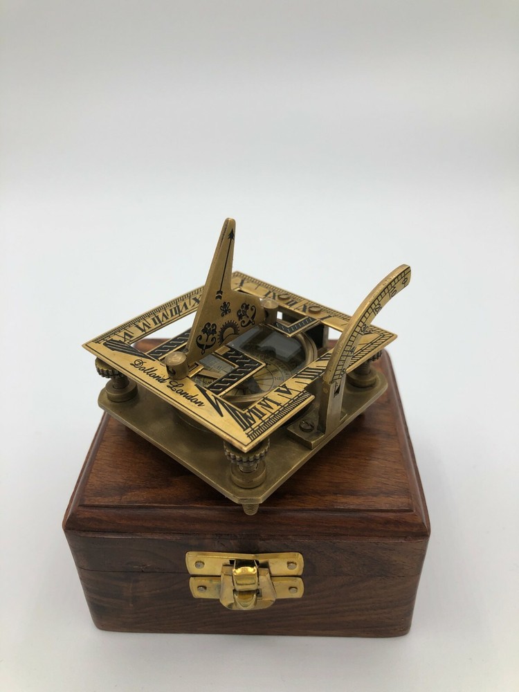 Square Sundial With Wooden Box