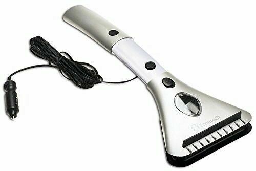 Zone Tech 12V Heated Electric Car Window Snow Ice Scraper Extendable LED Light