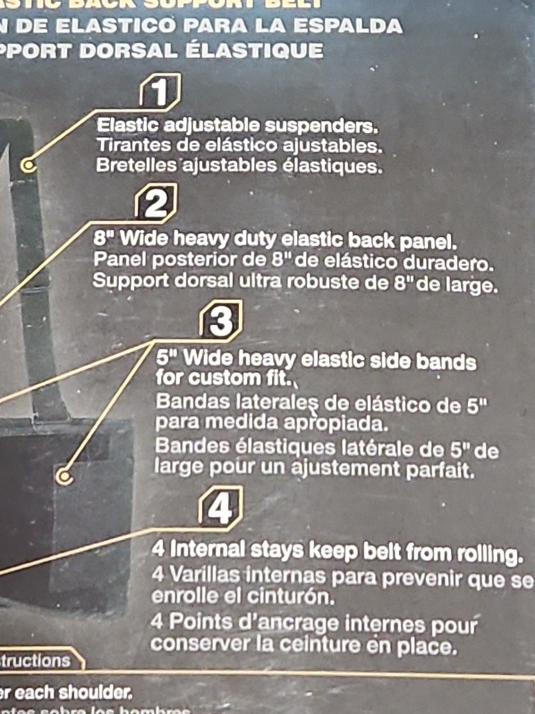 CLC Tool Works Elastic Back Support Belt Size Large Black New