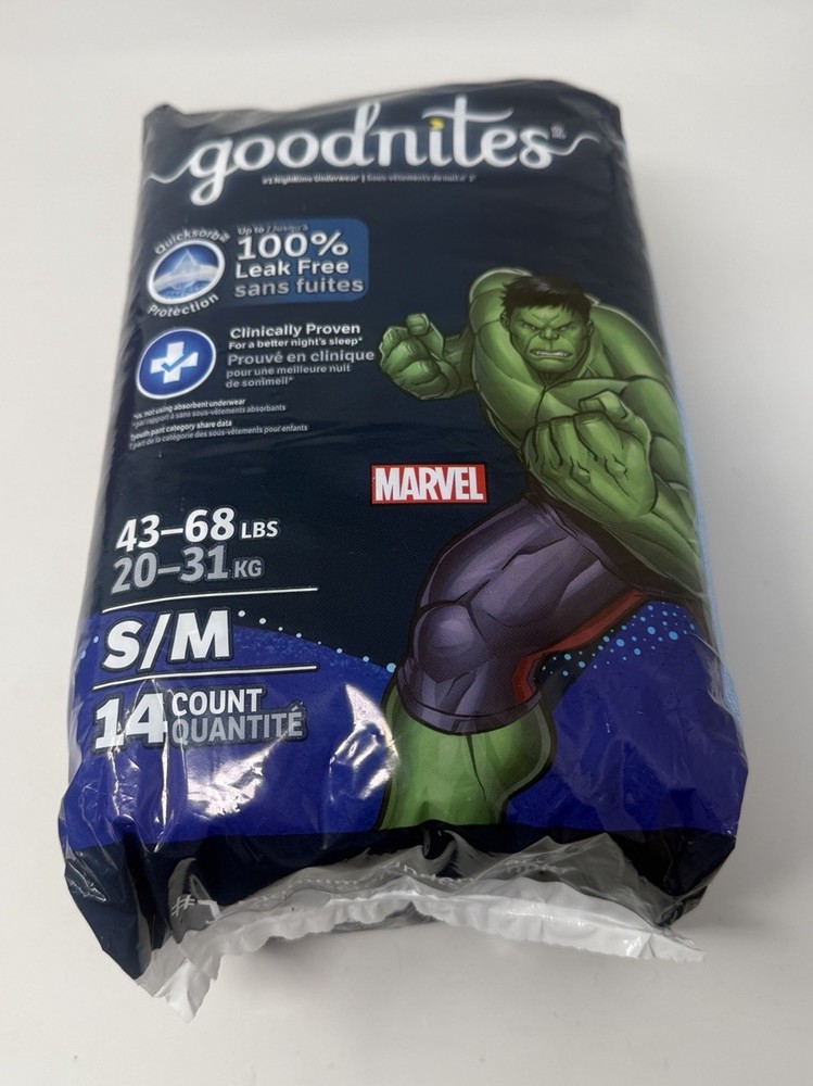 GoodNites Marvel Boys Absorbent Underwear Small/Medium 14 Count Training Pants