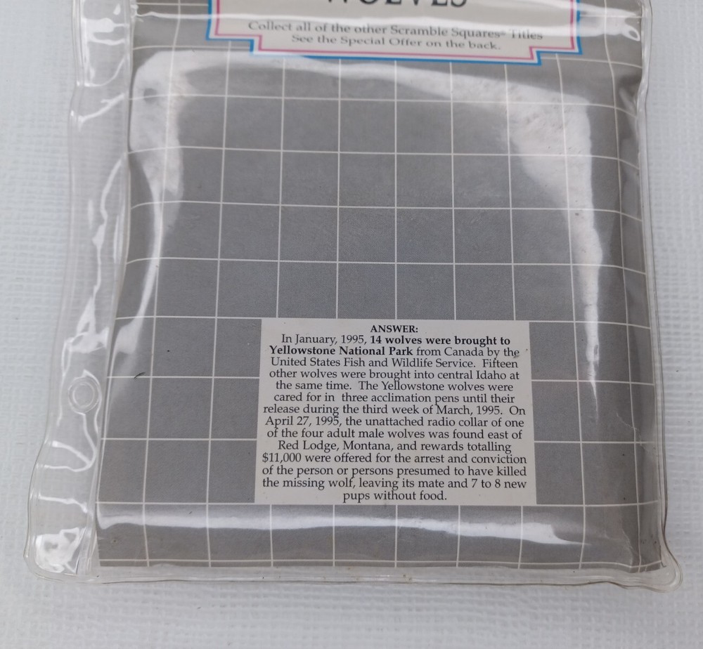 Scramble Squares Wolves Puzzle 9 Square Pieces