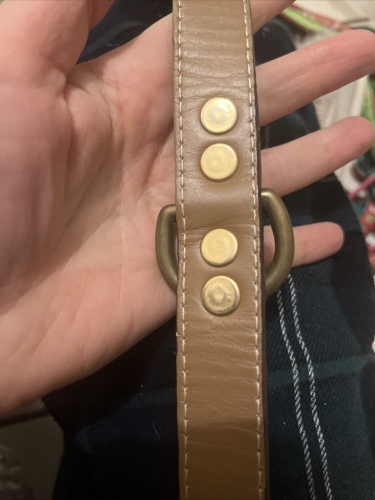 Dog Collar Leather Distressed Brown 18